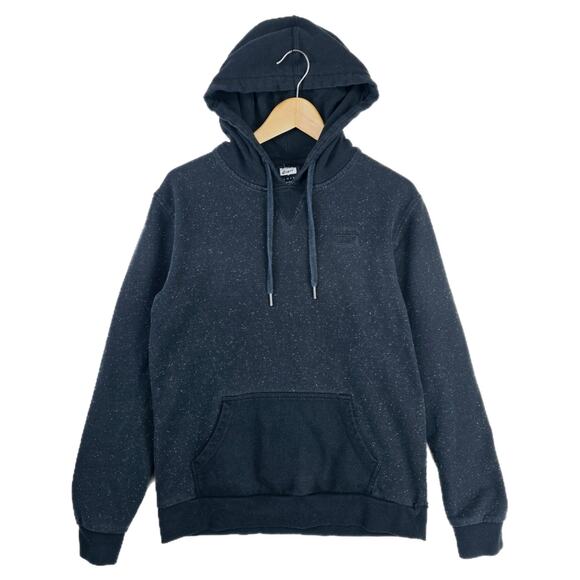 Onitsuka Tiger Black Speckle Hoodie Size Small Asics Streetwear Grunge Hip Hop - Picture 1 of 11